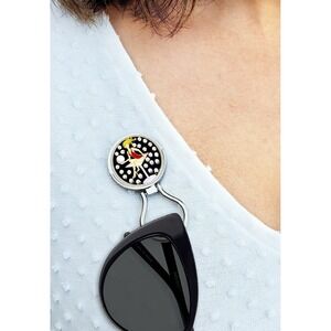 Sunglasses Holder Clip Sexy Lady Martini Glass Rhinestone‎ Magnetic Closure